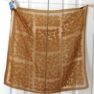A PARIS SCARF Neckware  Made in Japan VINTAGE Brown Sheer Original Tag